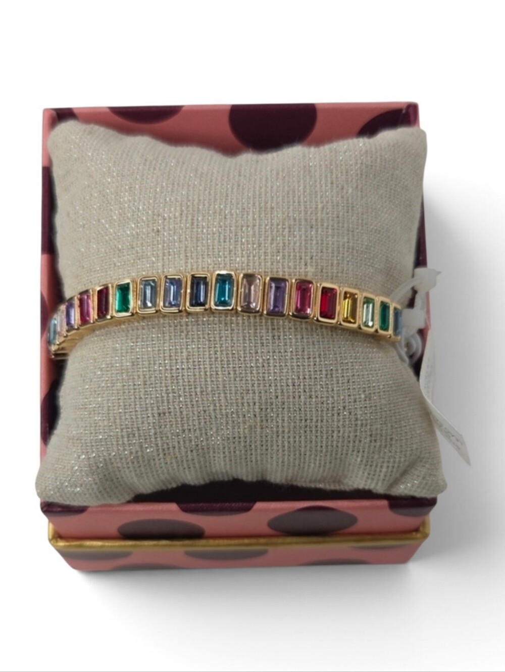 🌈▪️ Piper K▪️beautiful Multicolor Rhinestone Stretch Gold Bracelet